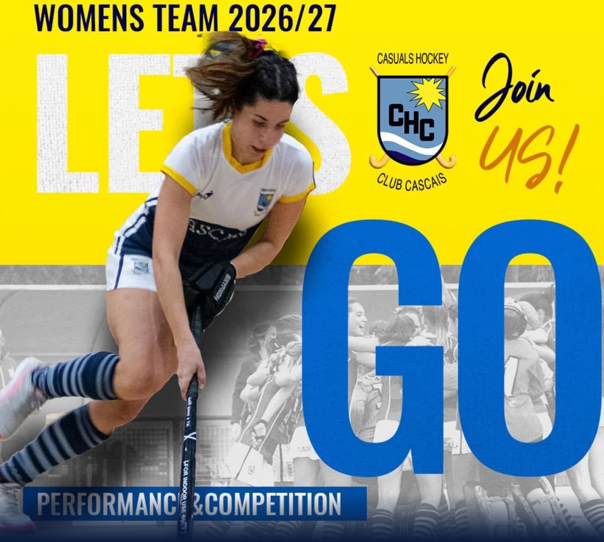 Cartaz de recrutamento da equipa sénior feminina
